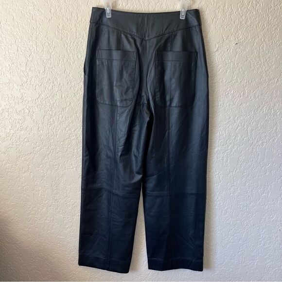 Jason Wu Straight-Leg Lamb Leather Black Pants‎ Size 4 - Picture 7 of 12